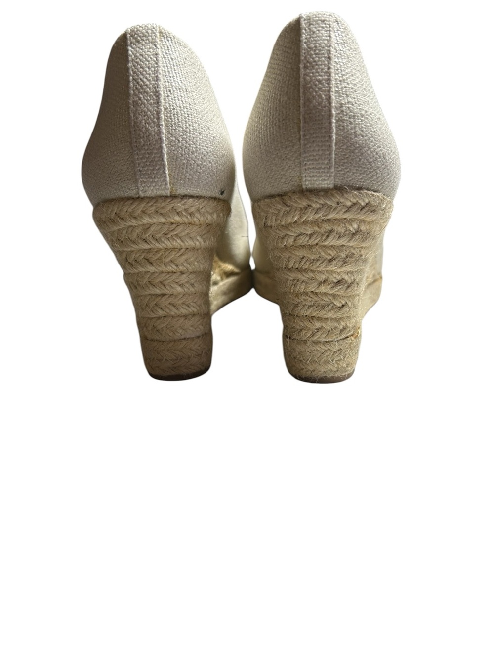 J.Crew Seville Espadrille Wedge Sandals Beige Canvas Jute Platform Size 9 - Picture 5 of 7